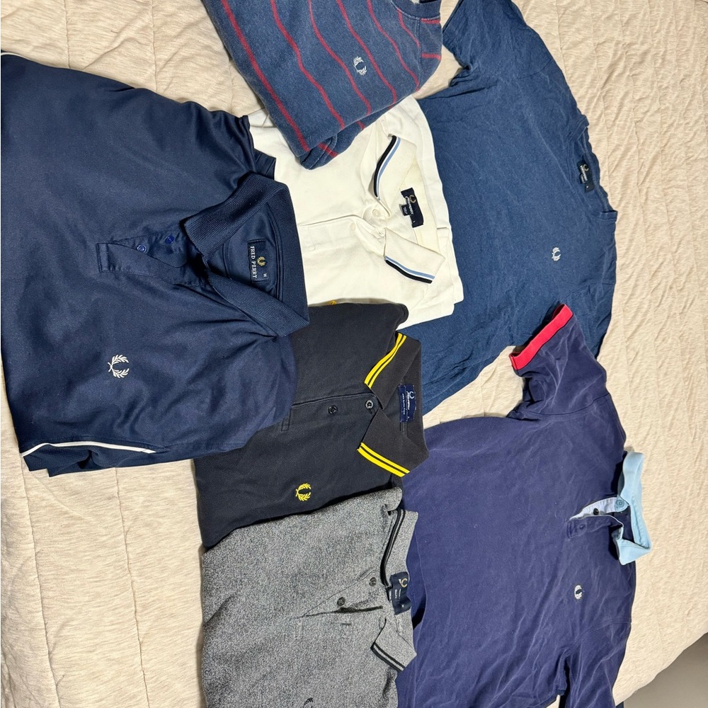 Bundle of polos plus sweater